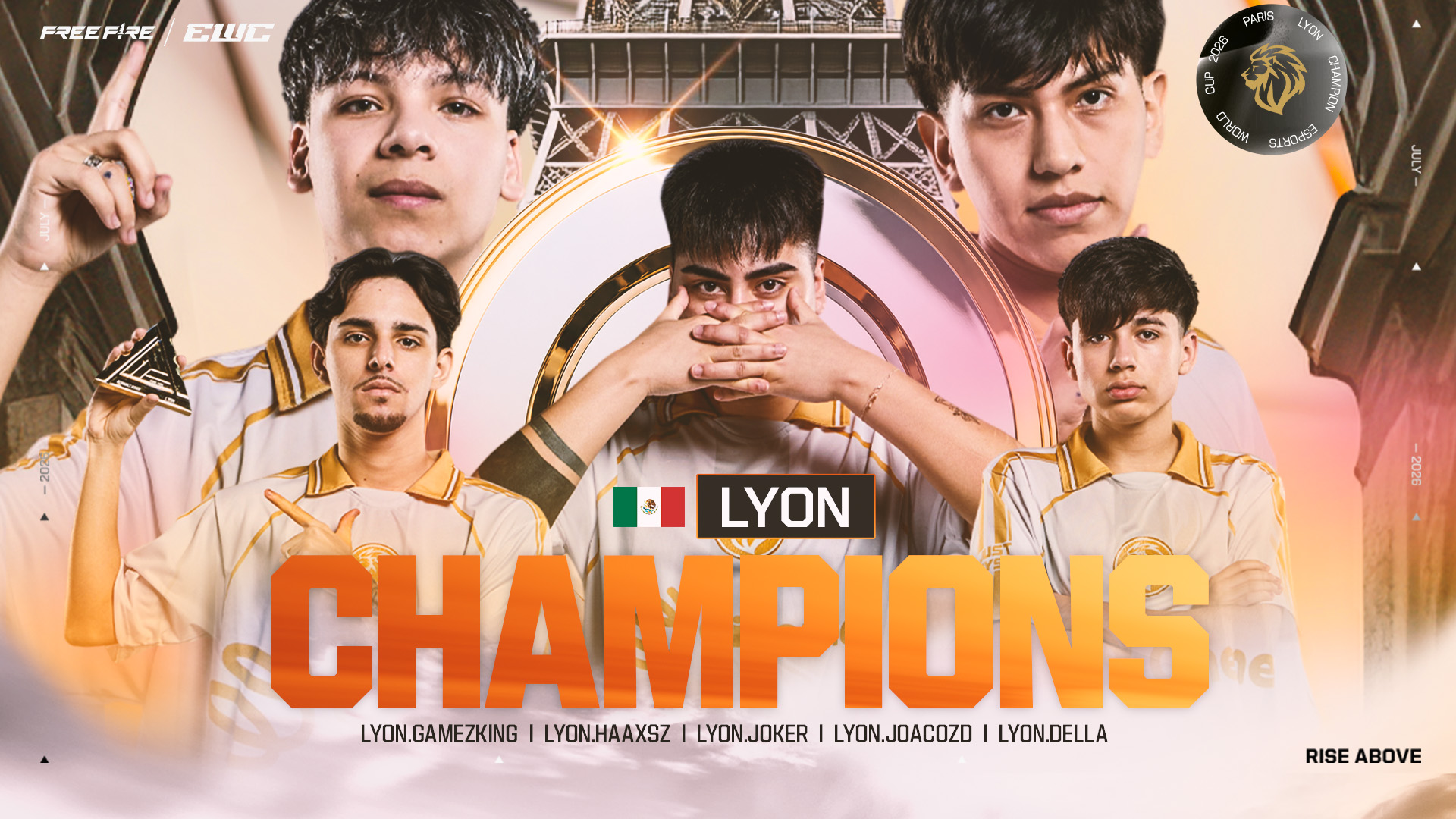banner of Mexico’s LYON wins ‘Free Fire at the 2026 Esports World Cup’ in Paris