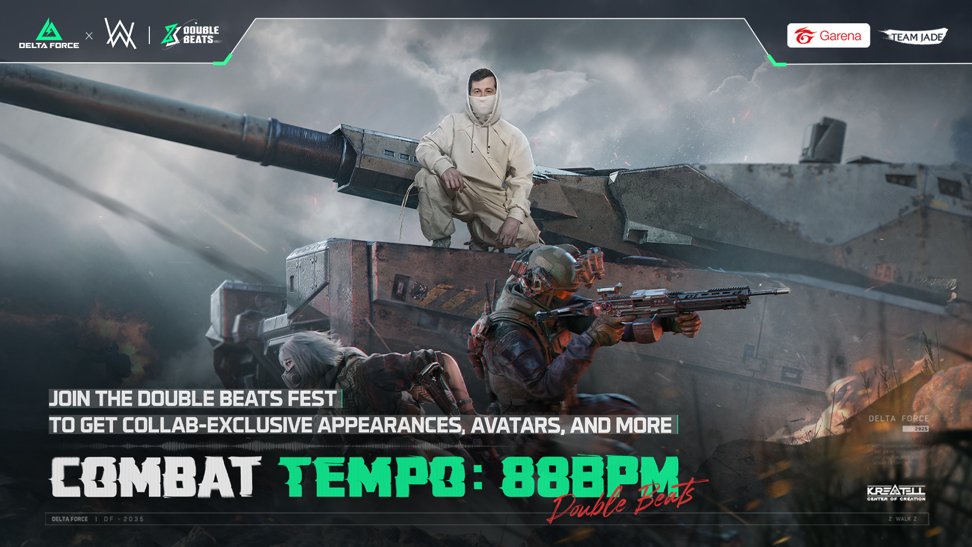 banner of Garena® Delta Force launches Double Beats Day with Alan Walker